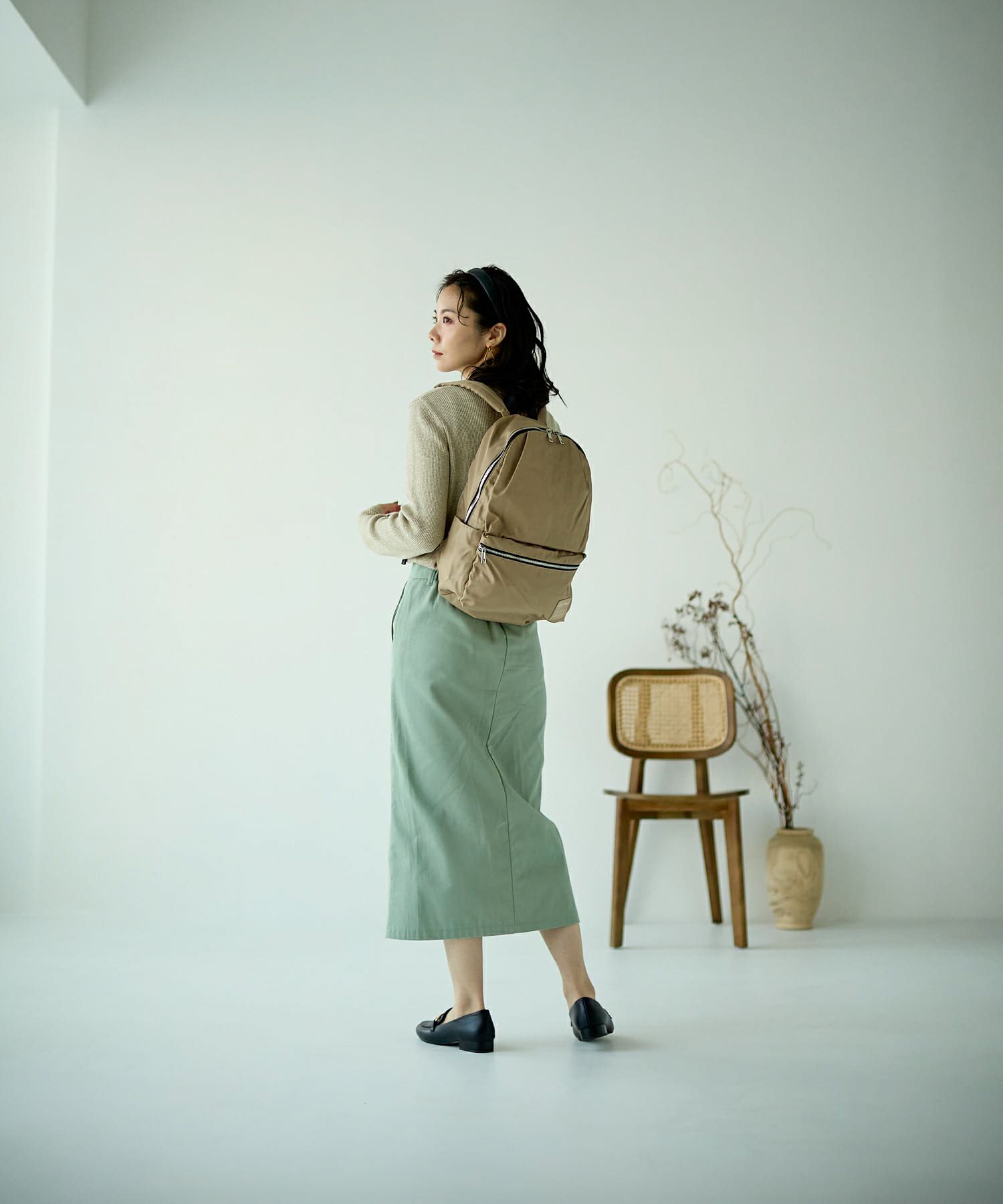 Legato Largo リュック バックパック 撥水 多収納 A4 撥水光沢ナイロン調ポリツイル LH-H1672