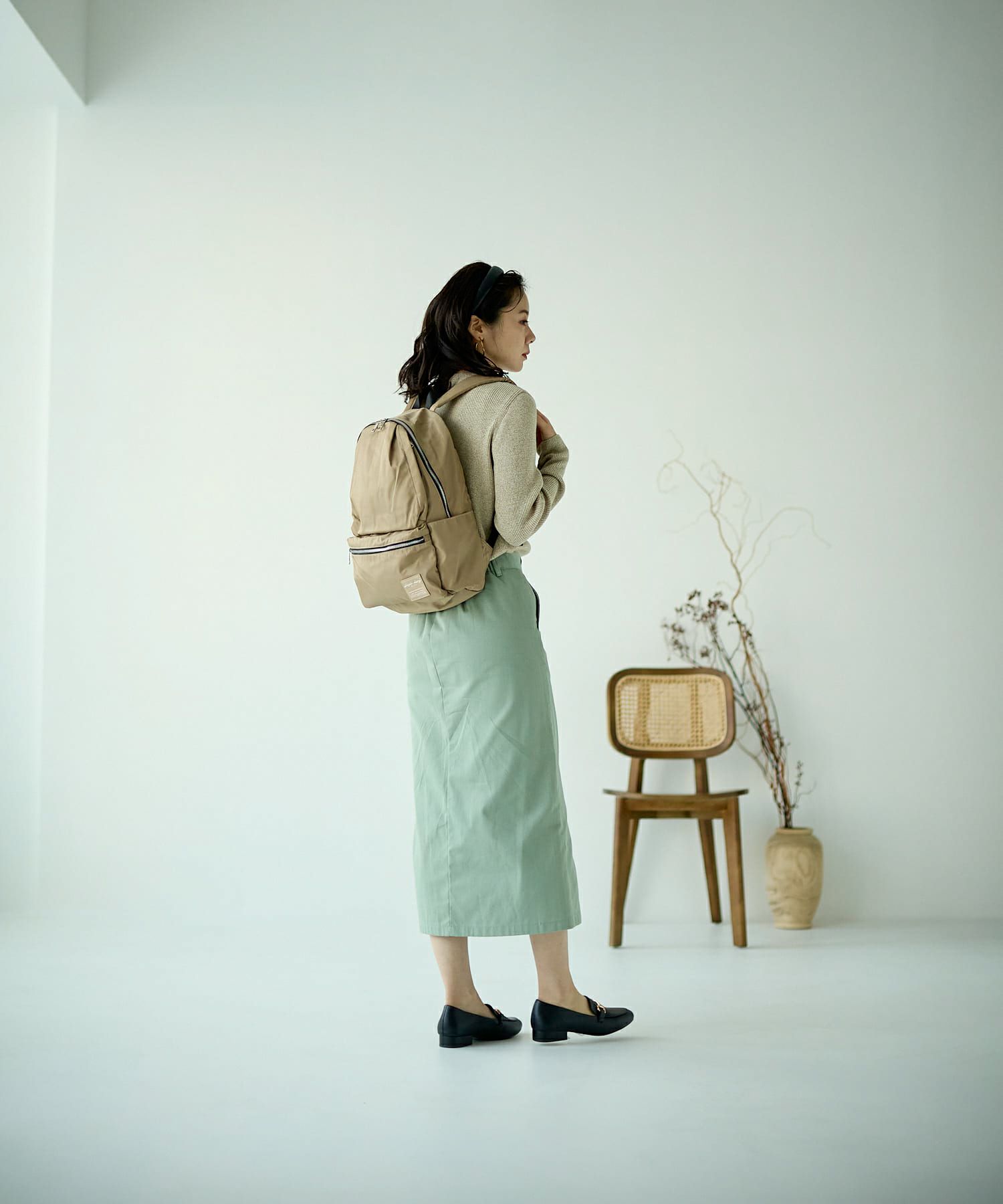 Legato Largo リュック バックパック 撥水 多収納 A4 撥水光沢ナイロン調ポリツイル LH-H1672