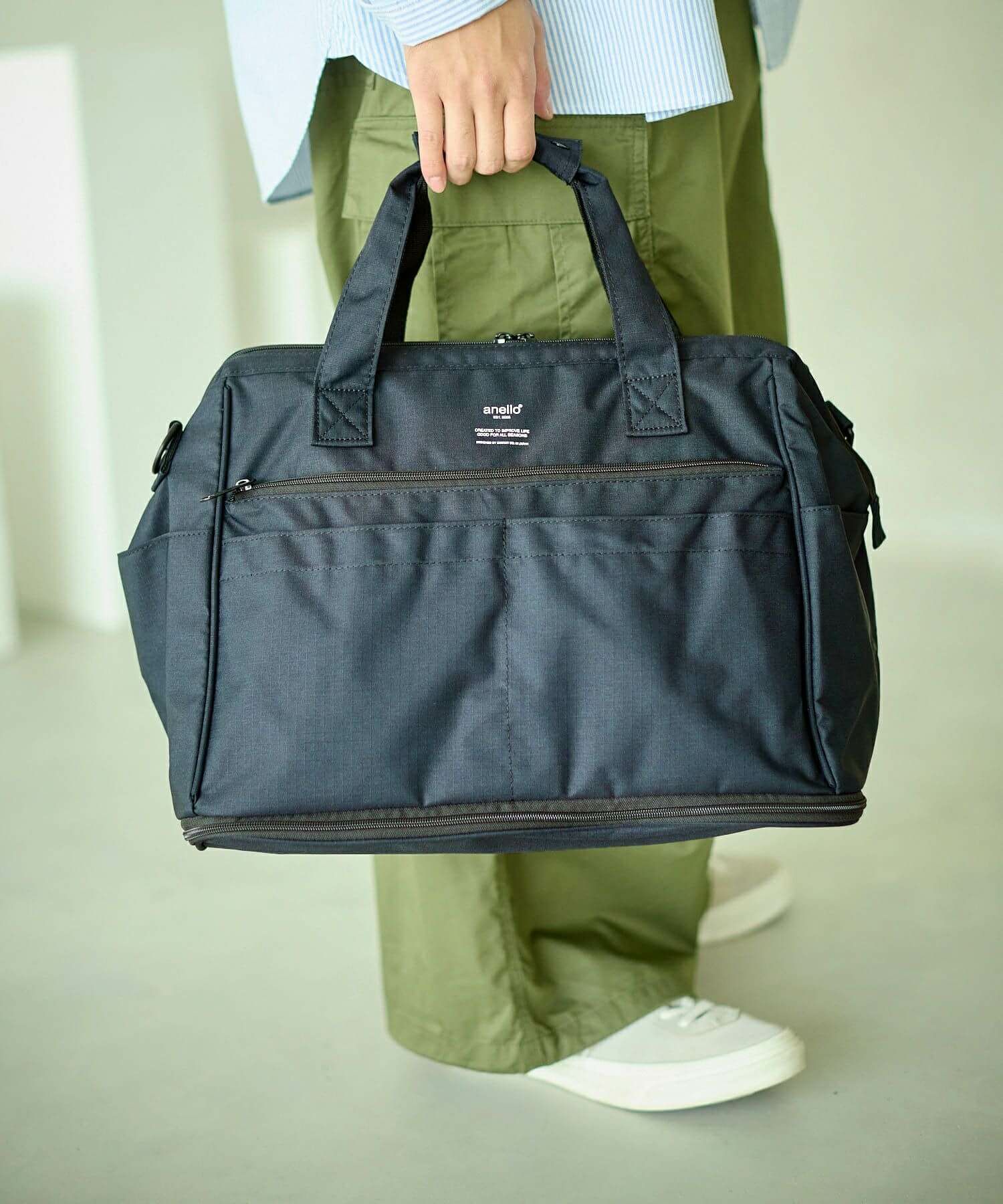 anello ボストンバッグ 撥水 多収納 2WAY 拡張 A4 TRACK AT-C2611