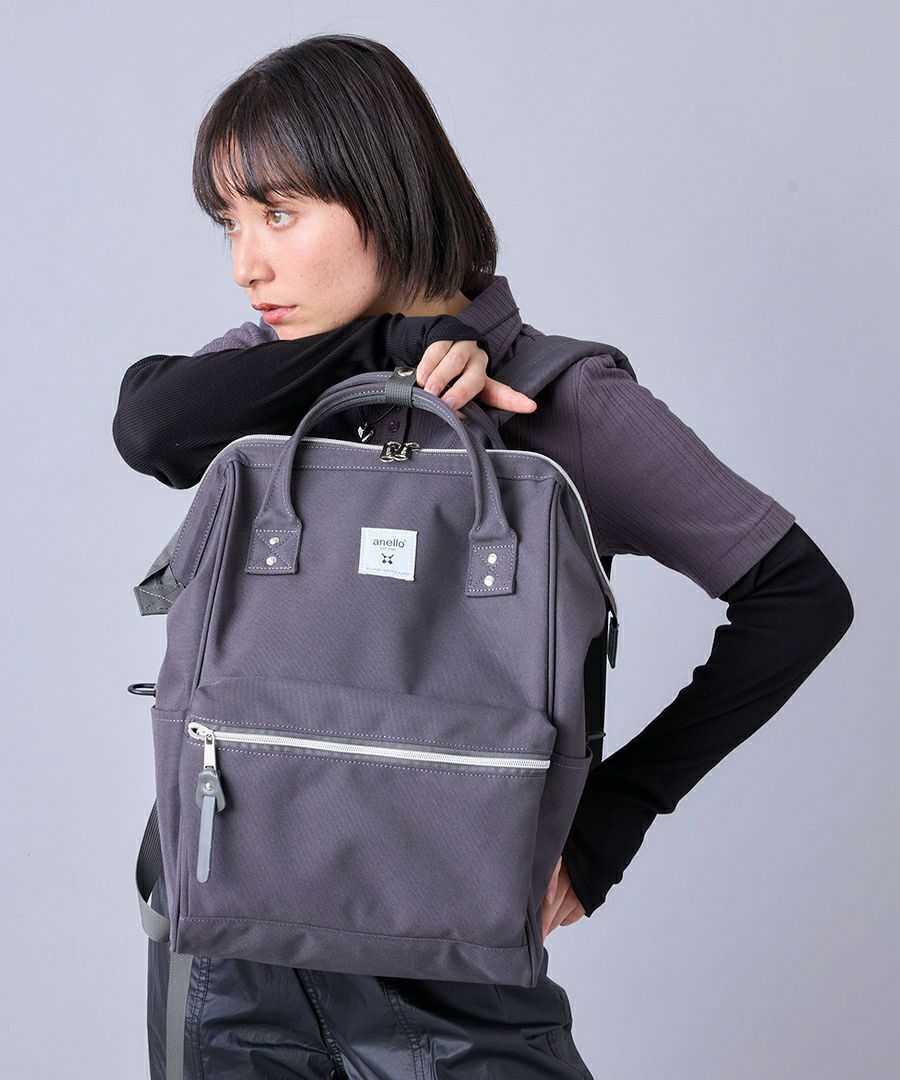 anello リュック バックパック 口金 撥水 多収納 PC収納 ﾘﾌﾟﾘｰﾌﾞ A4 CROSS BOTTLE ATB0193R