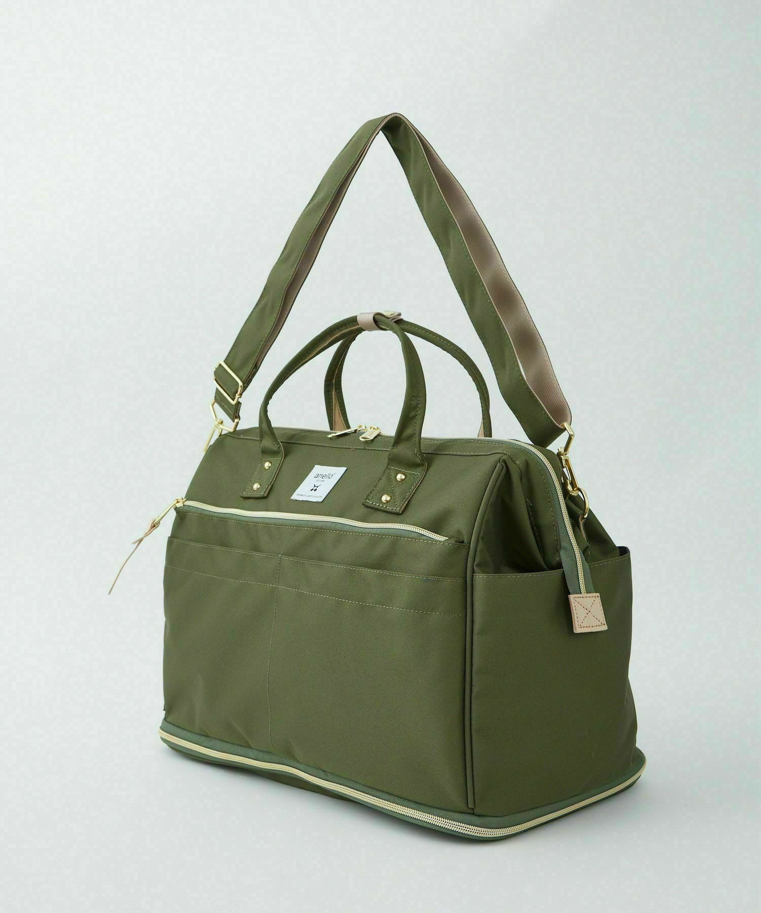 anello ボストンバッグ 口金 撥水 多収納 2WAY ﾘﾌﾟﾘｰﾌﾞ 拡張 A4 CROSS BOTTLE ATC3333R
