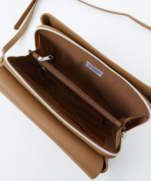 Pon様 /ジャングルレリーフ　ベージュ/牛革グレー木玉がま口ショルダー Groover Leather がま口ショルダーバッグ | FirstOrderJewelry