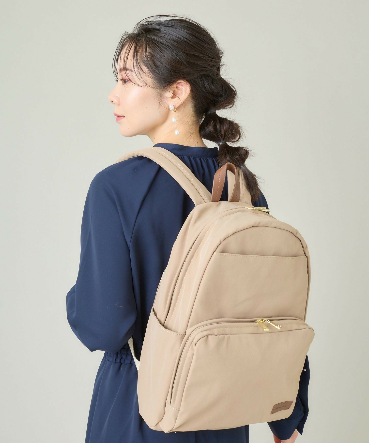 Legato Largo リュック バックパック 撥水 多収納 A4 撥水加工コットン調ポリ LT-G1094