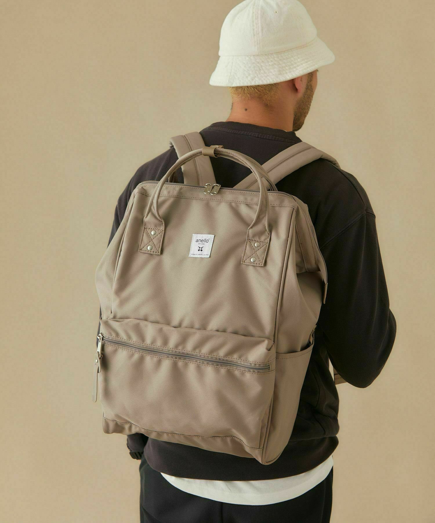 anello リュック バックパック 口金 撥水 多収納 PC収納 ﾘﾌﾟﾘｰﾌﾞ A4 CROSS BOTTLE ASS005R