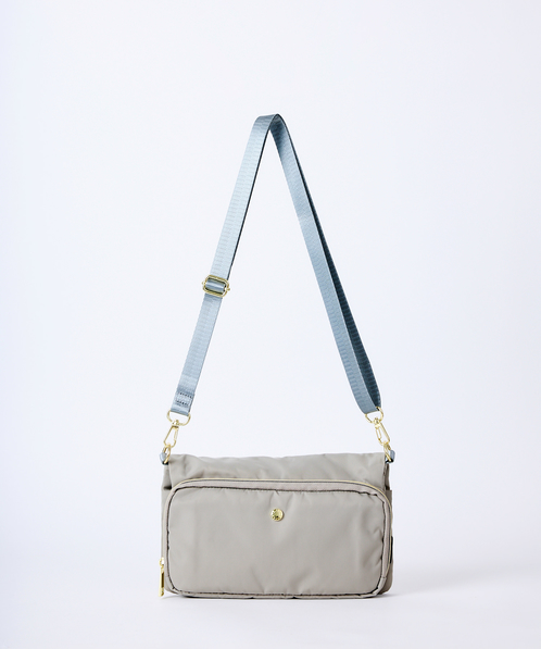 J.L.A.L. グレー ショルダーバッグ Mica Bag テック系 スクエアオープンファスナーショルダーバッグ(ショルダーバッグ