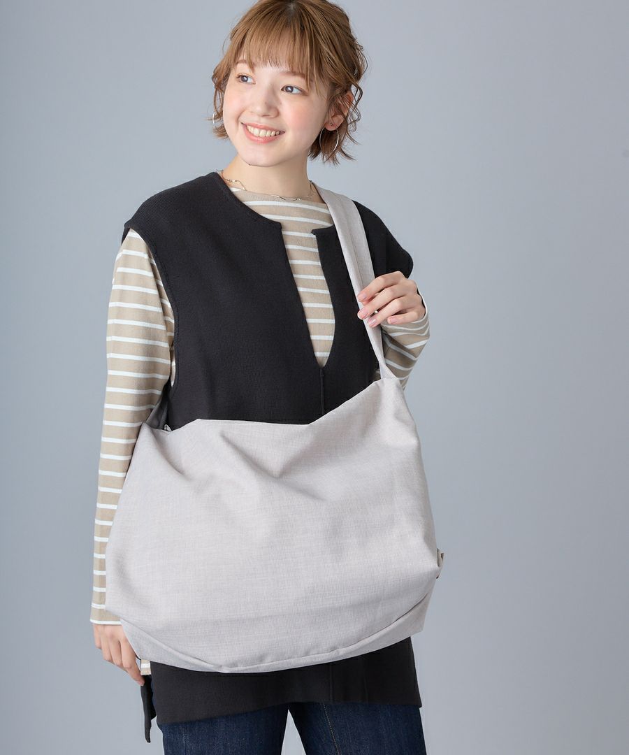 Legato Largo ショルダーバッグ  A4 ハンモックバッグ　リネン調ポリ LG-F3114