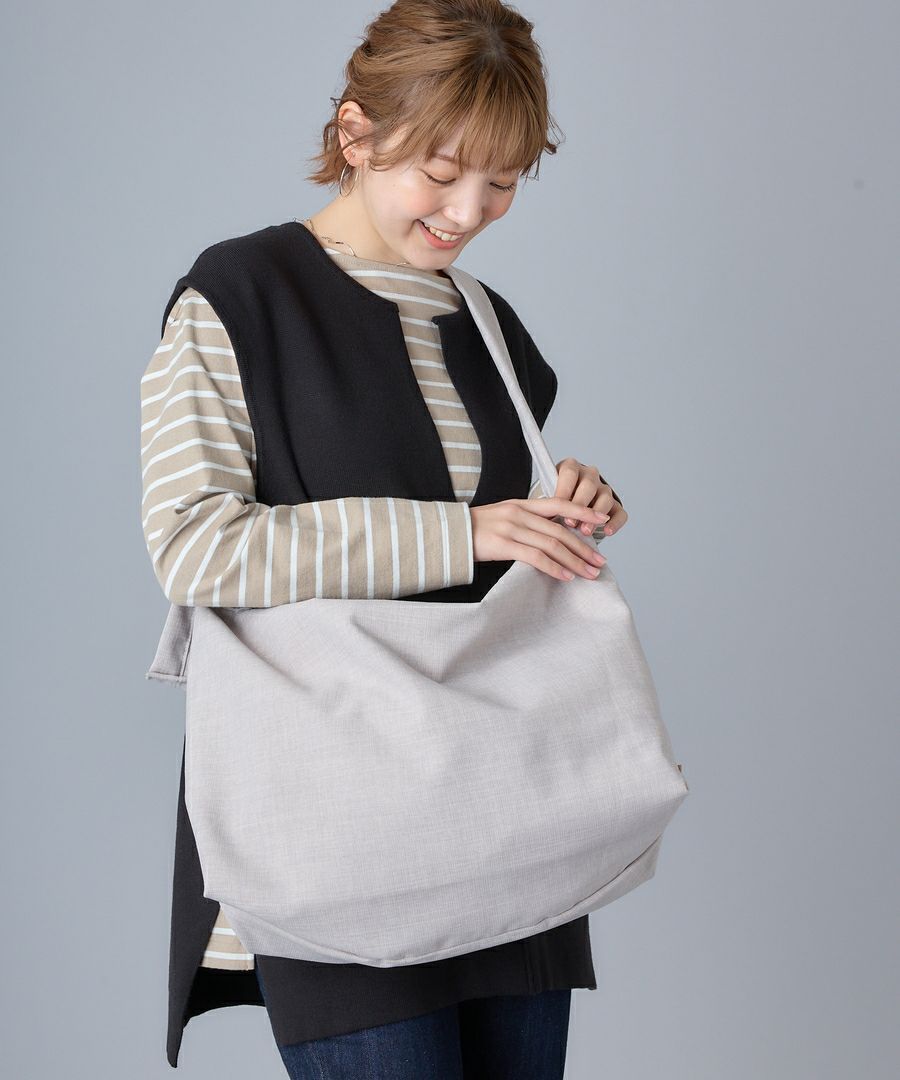Legato Largo ショルダーバッグ  A4 ハンモックバッグ　リネン調ポリ LG-F3114