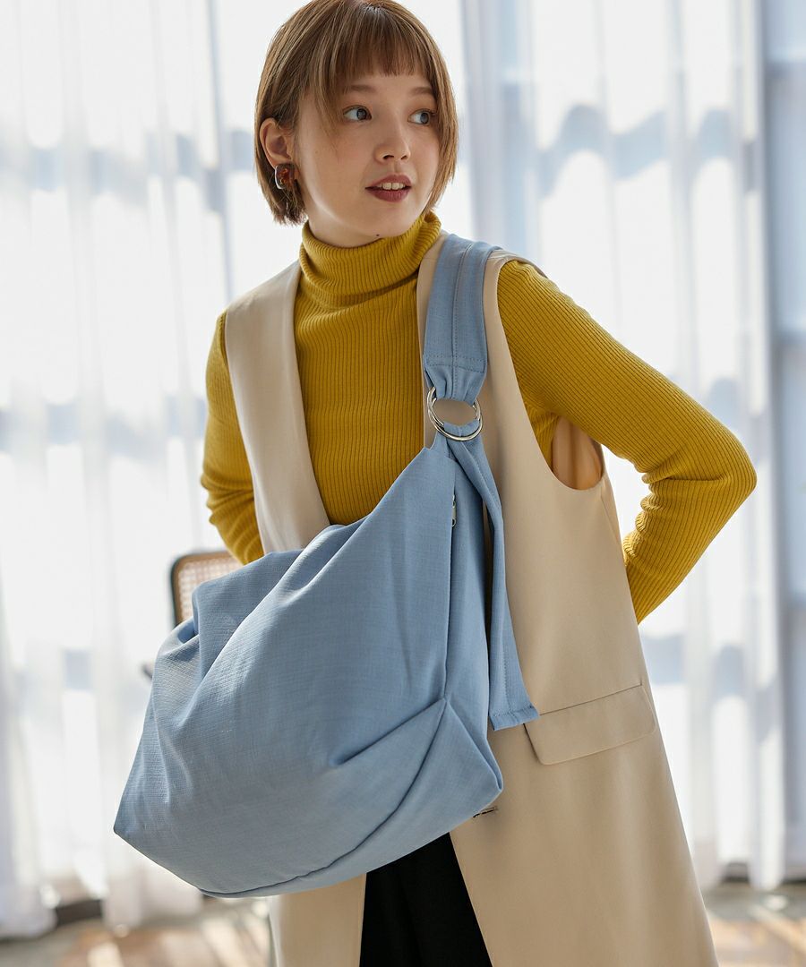 Legato Largo ショルダーバッグ  A4 ハンモックバッグ　リネン調ポリ LG-F3114