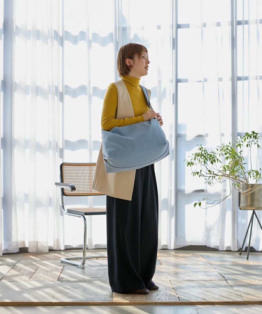 Legato Largo ショルダーバッグ  A4 ハンモックバッグ　リネン調ポリ LG-F3114