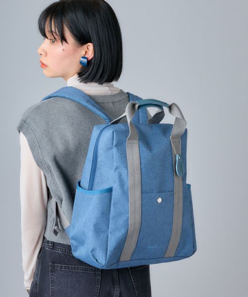 【極美品】マルベリー リュック バッグパック ナイロン レザー A4可 ネイビー 極美品】マルベリー リュック バッグパック ナイロン レザー A4