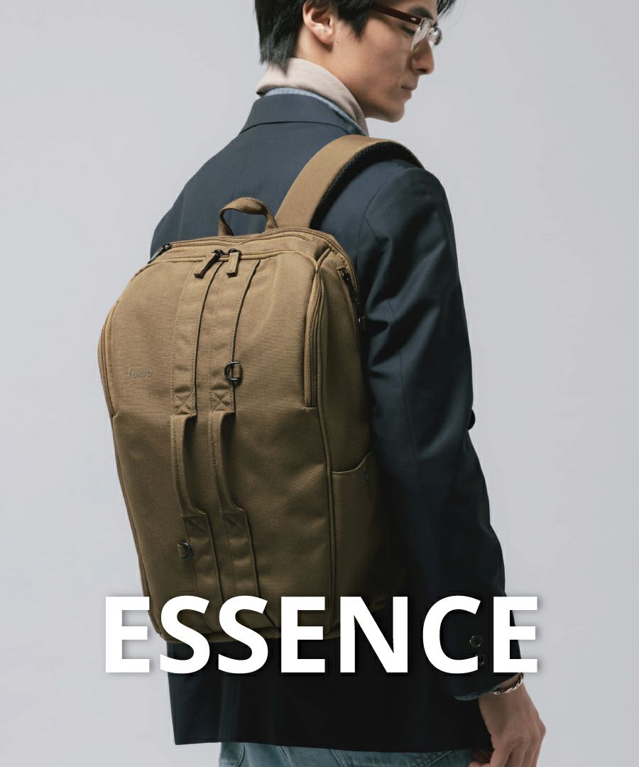fulcro リュック バックパック 撥水 正面ダブルハンドル 多ポケット メッシュポケット キャリーオン A4 ESSENCE fma-0006