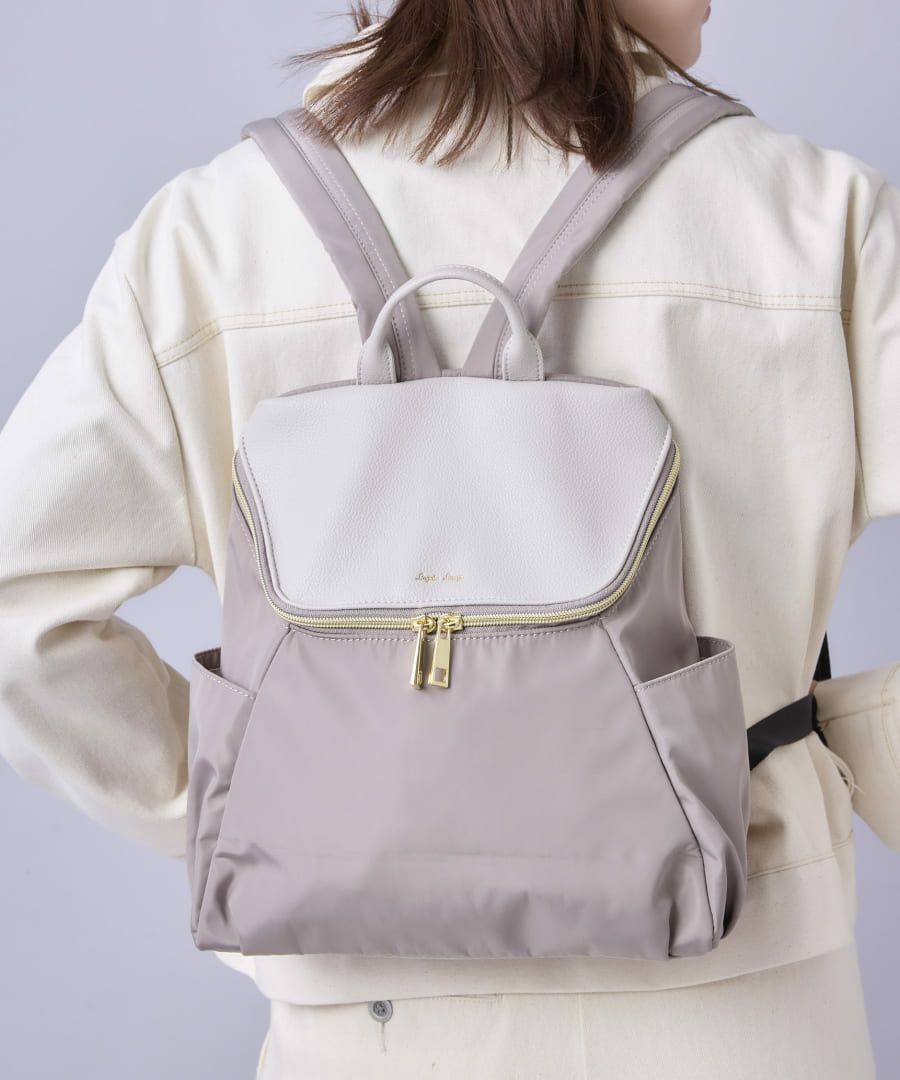 Legato Largo リュック バックパック 撥水 自立 軽量 合皮使い合わせ A5 グロッシーコンビ LI-E1595