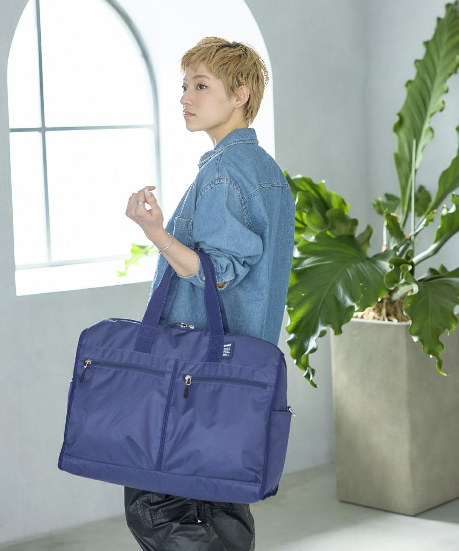 anello ボストンバッグ 両面撥水 軽量 大容量 37L 多機能 10ﾎﾟｹ 2W ｷｬﾘｰｵﾝ ﾎﾞﾄﾙﾎﾟｹ ｼｭｰｽﾞﾎﾟｹ A3 CARRY ATM0951