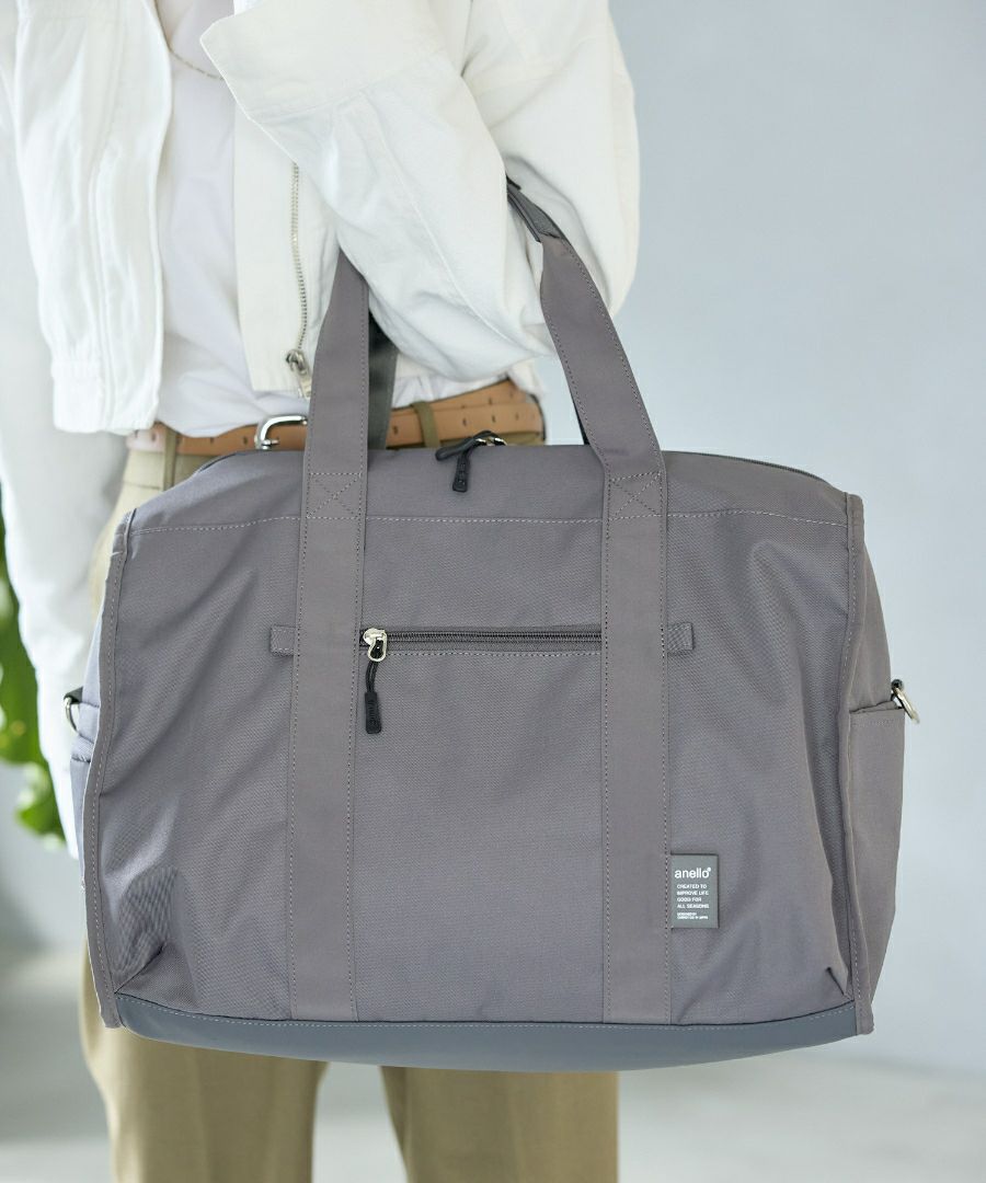 anello ボストンバッグ 両面撥水 軽量 大容量 30L 多機能 10ﾎﾟｹ 2W ｷｬﾘｰｵﾝ ﾎﾞﾄﾙﾎﾟｹ ｼｭｰｽﾞﾎﾟｹ A4 CARRY ATM0952