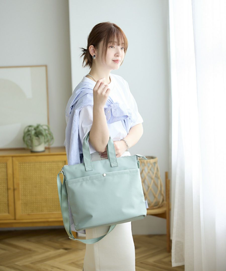 Legato Largo トートバッグ 両面撥水 本体保冷 軽量 ショルダー付き A4 おさんぽBAG LH-D1443