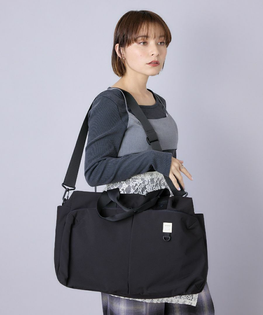 anello ボストンバッグ 両面撥水 軽量 2WAY 11ポケット 30L キャリーオン A3 NEW STANDARD AGB5002