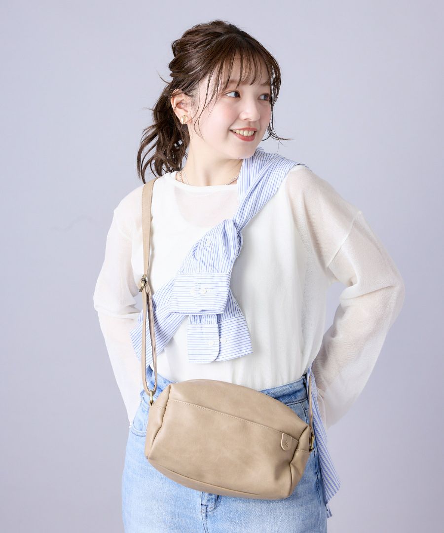 Legato Largo ショルダーバッグ 5ポケット 長財布と600mlボトルが同時収納 ヴィンテージ 自立 mini ナチュラルヴィンテージ LG-V0421