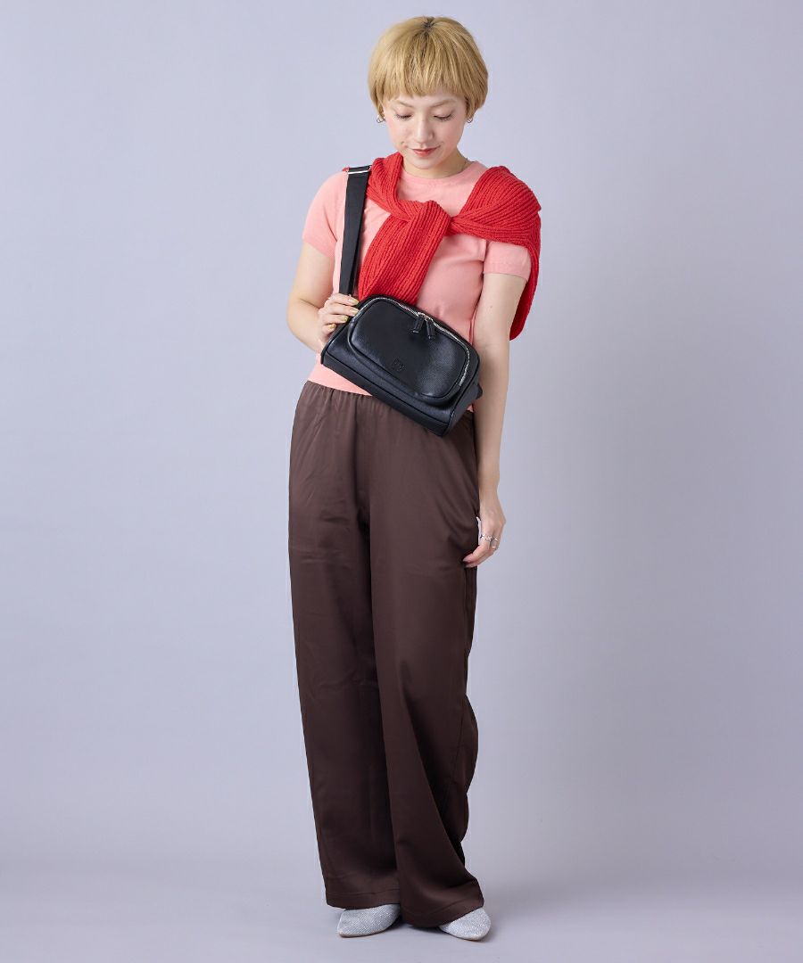 anello ショルダーバッグ 金属ビスロンファスナー 自立 mini CHERISH AGB5031