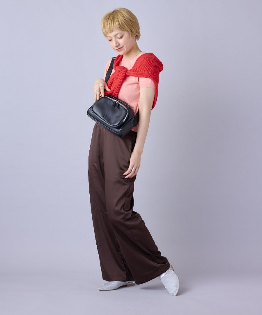 anello ショルダーバッグ 金属ビスロンファスナー 自立 mini CHERISH AGB5031