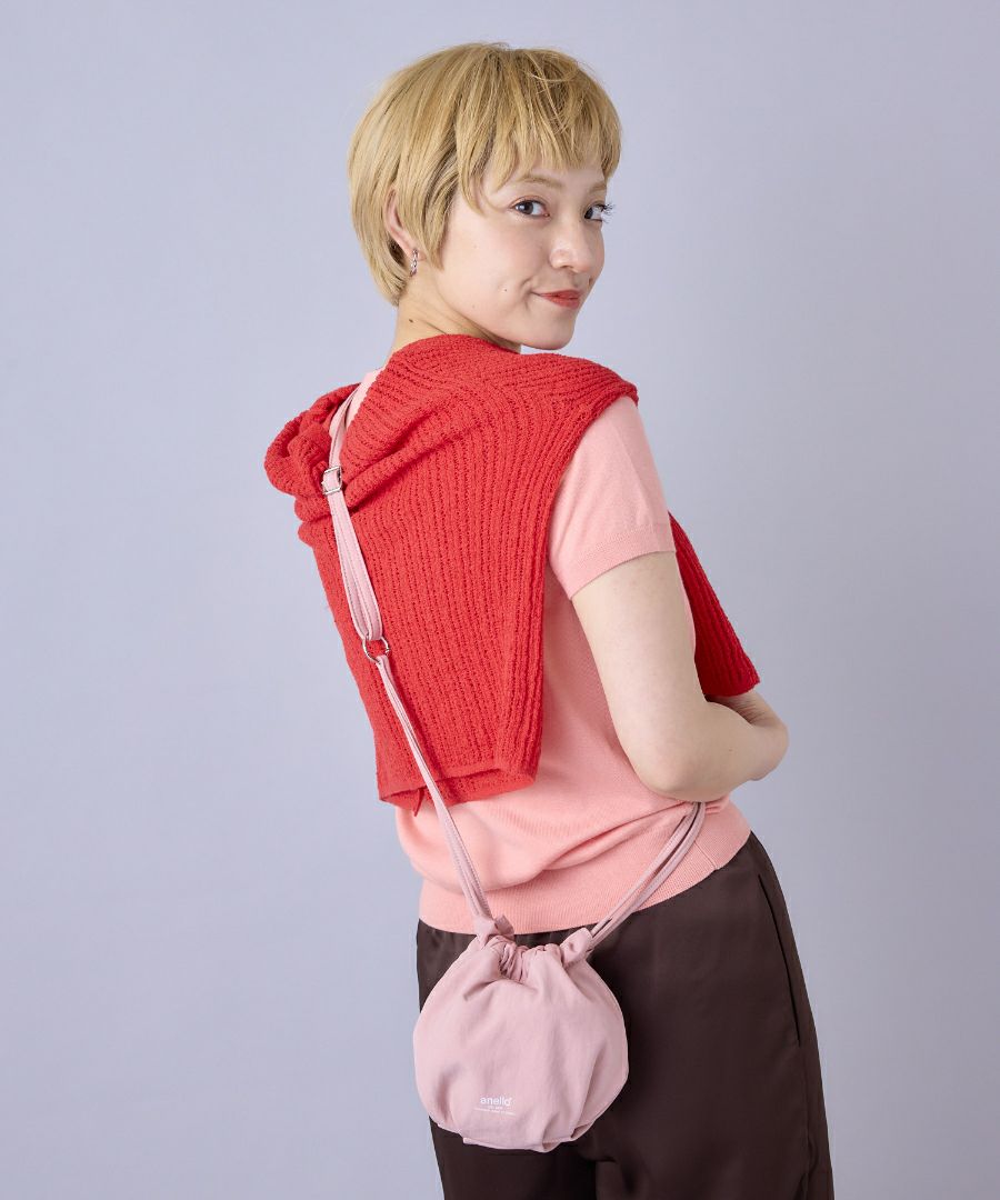 anello ショルダーバッグ 撥水 2WAY 巾着 mini MANO AIS1401