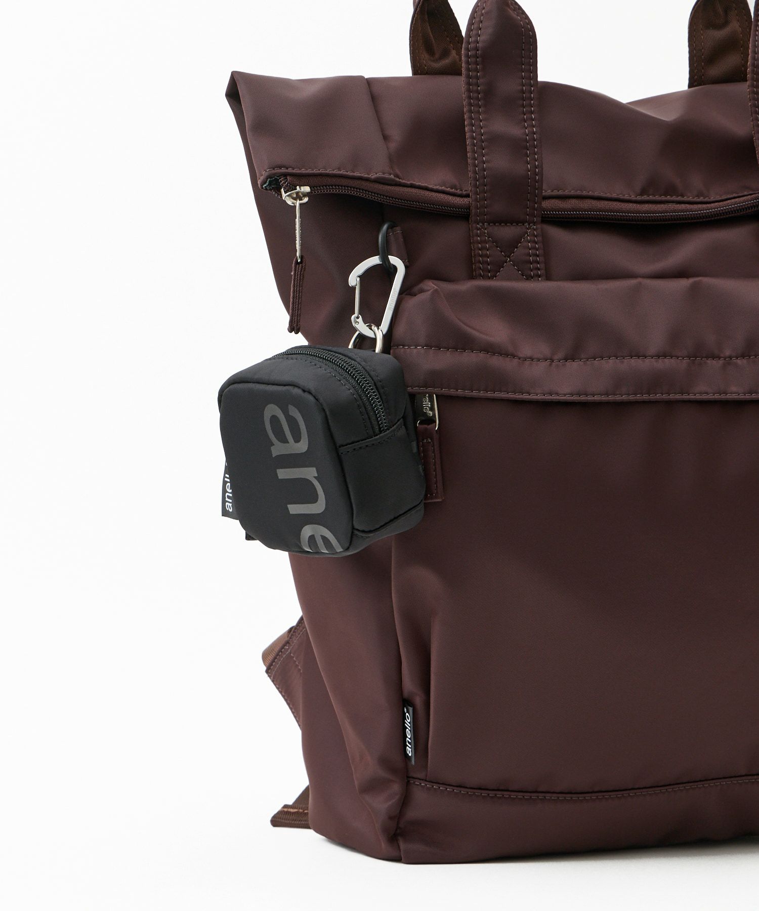 anello ポーチ 両面撥水 ラバープリント パディング カラビナ mini ALF AIY0131