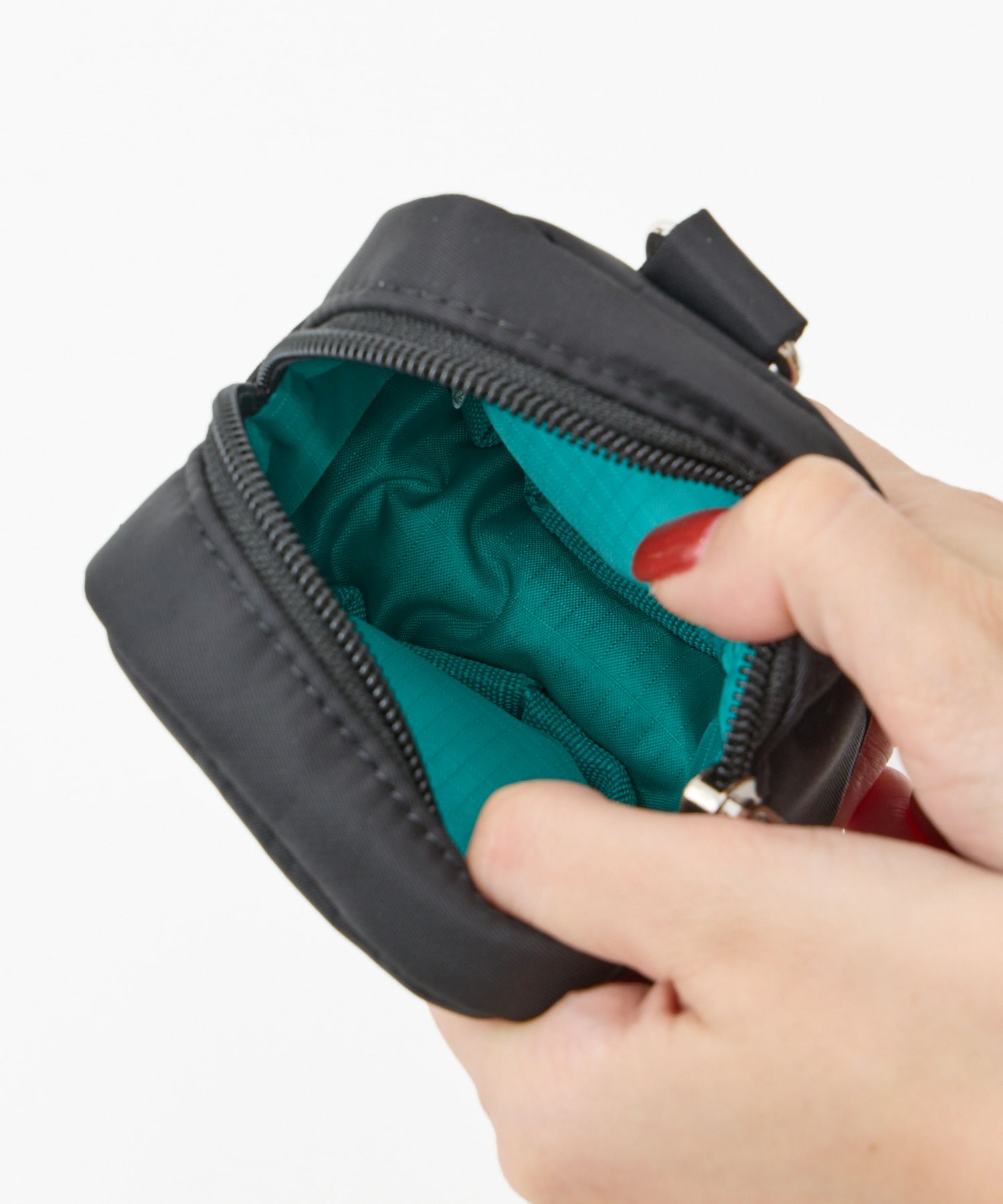 anello ポーチ 両面撥水 ラバープリント パディング カラビナ mini ALF AIY0131