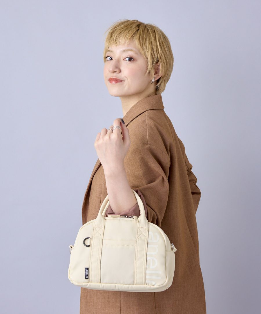 anello ショルダーバッグ 両面撥水 ラバープリント パディング Dカン 2WAY mini ALF AIY0132