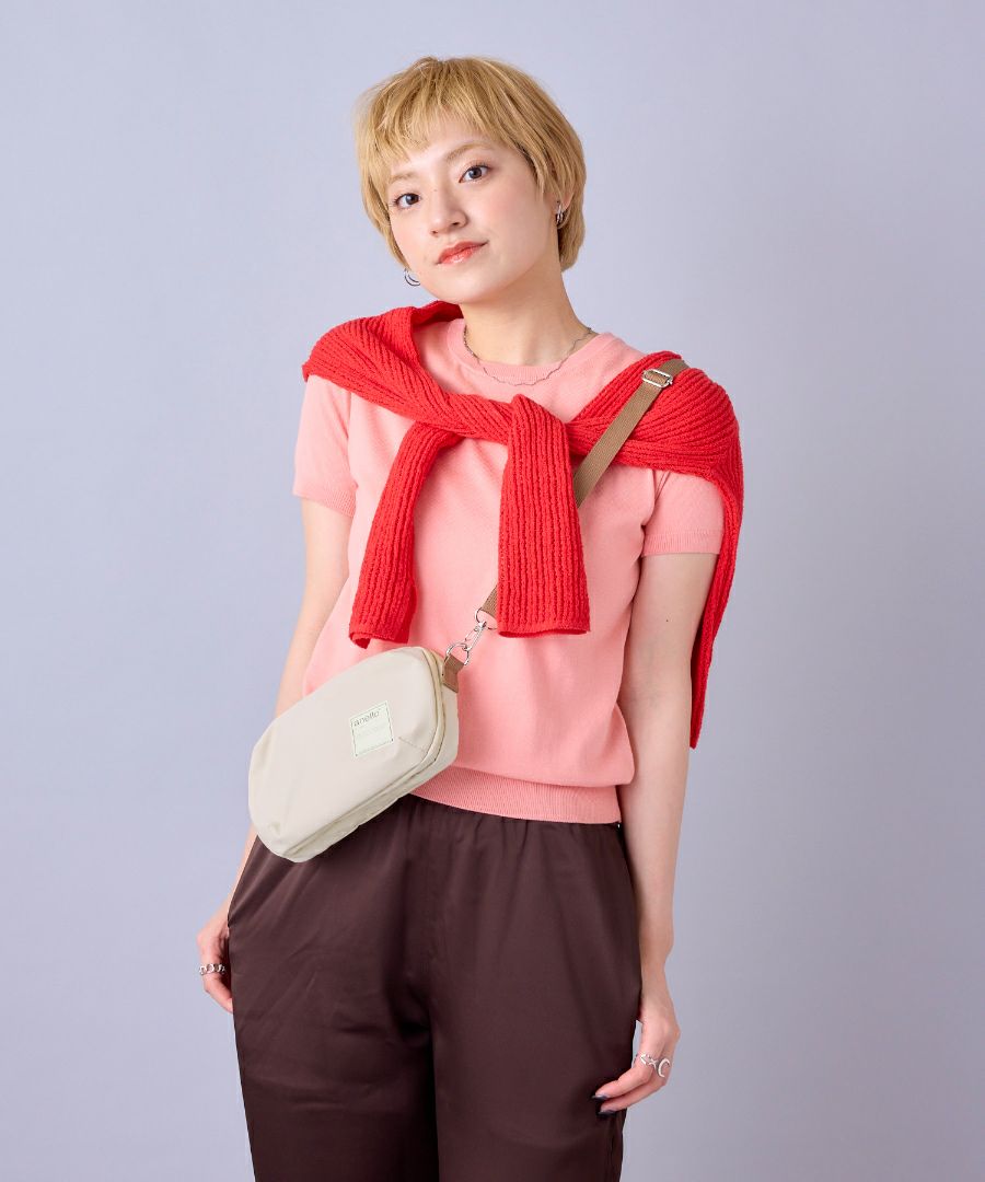 anello ショルダーバッグ 両面撥水 お財布機能 mini CIRCLE ATS0656