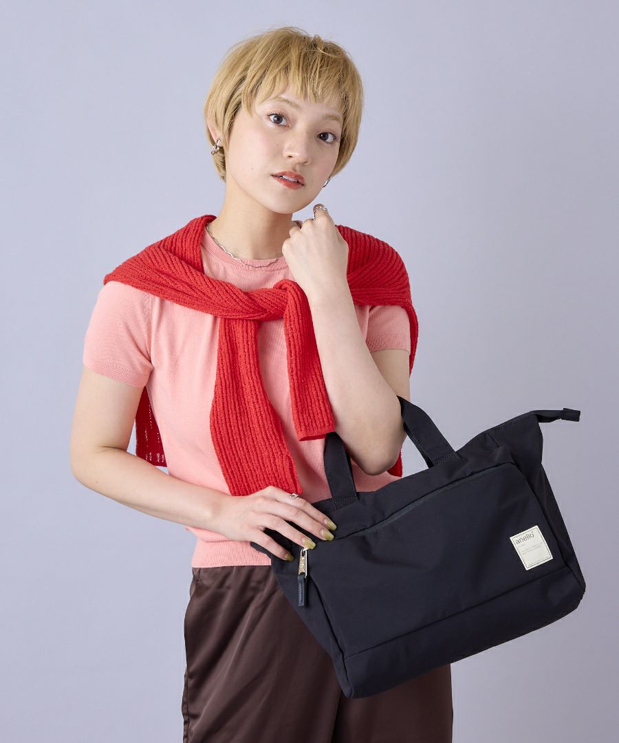 anello トートバッグ 両面撥水 2WAY A4 5ポケ A4 CIRCLE ATS0657