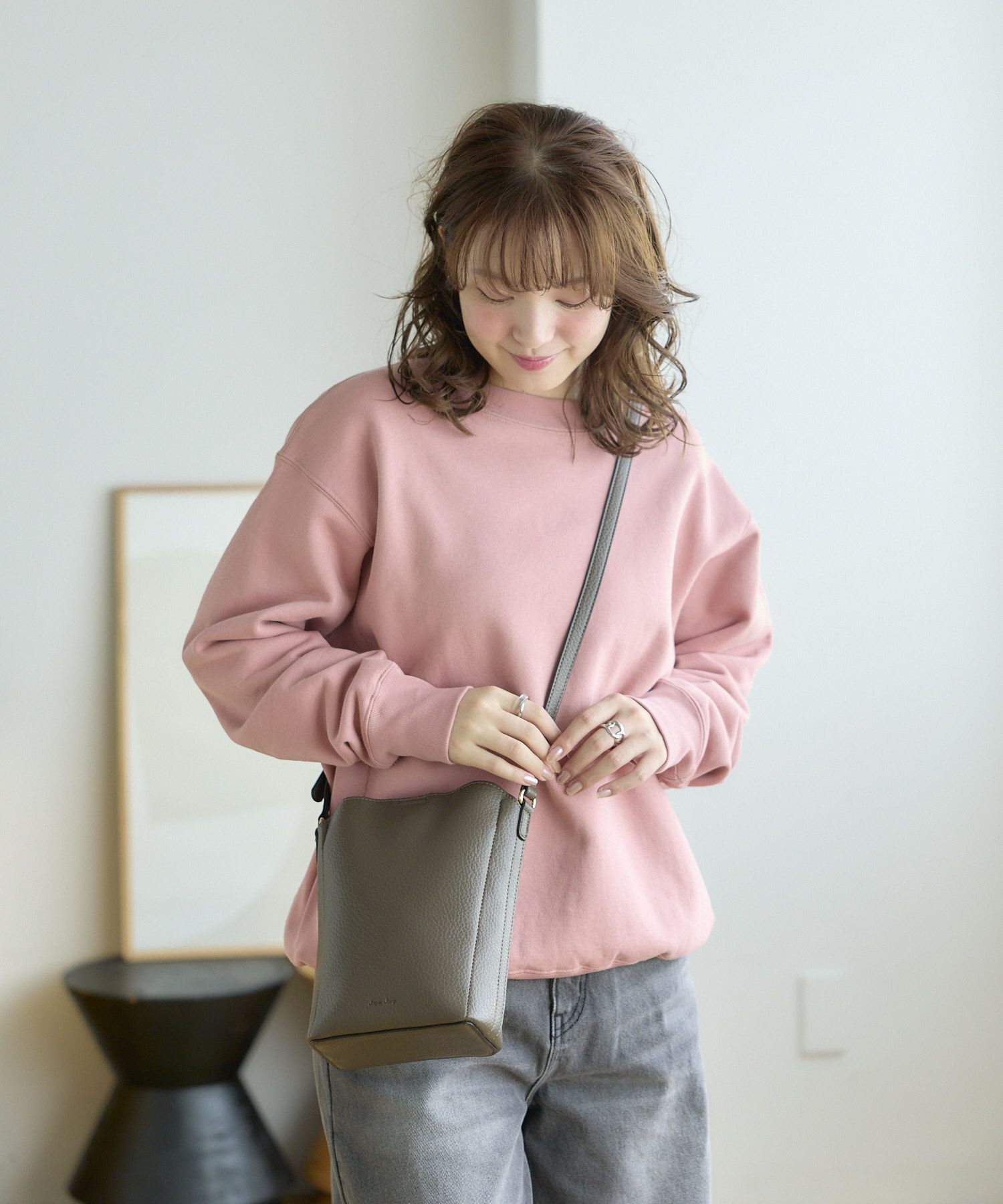 Legato Largo ショルダーバッグ シボ合皮 高見え 軽量 3つ口仕様 0 レトロシボ LH-D1376