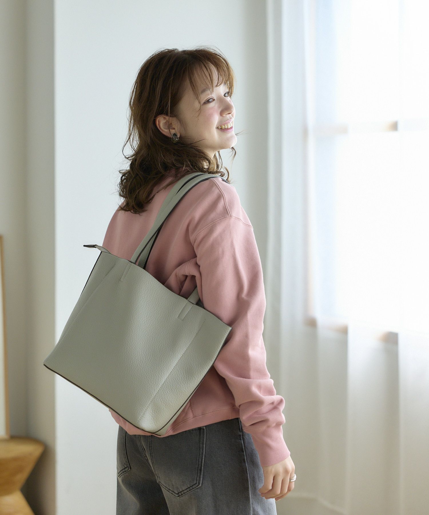 Legato Largo トートバッグ シボ合皮 高見え 軽量 3つ口仕様 A5 レトロシボ LH-D1378