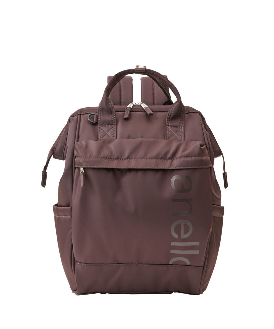 anello リュック バックパック 両面撥水 ラバープリント パディング Dカン PC収納 キャリーオン A4 ALF AIY0135