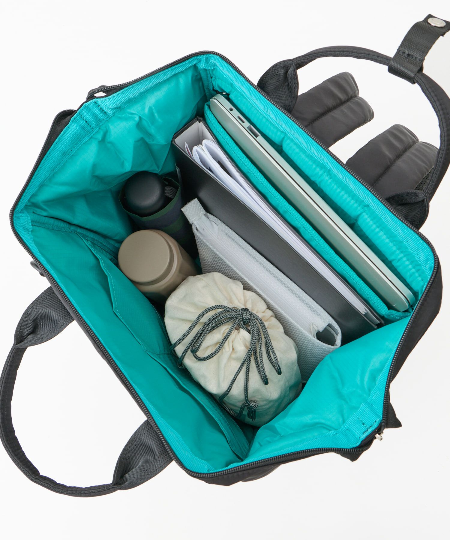 anello リュック バックパック 両面撥水 ラバープリント パディング Dカン PC収納 キャリーオン A4 ALF AIY0135