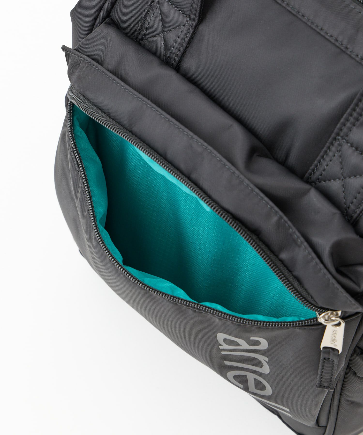 anello リュック バックパック 両面撥水 ラバープリント パディング Dカン キャリーオン A4 ALF AIY0136