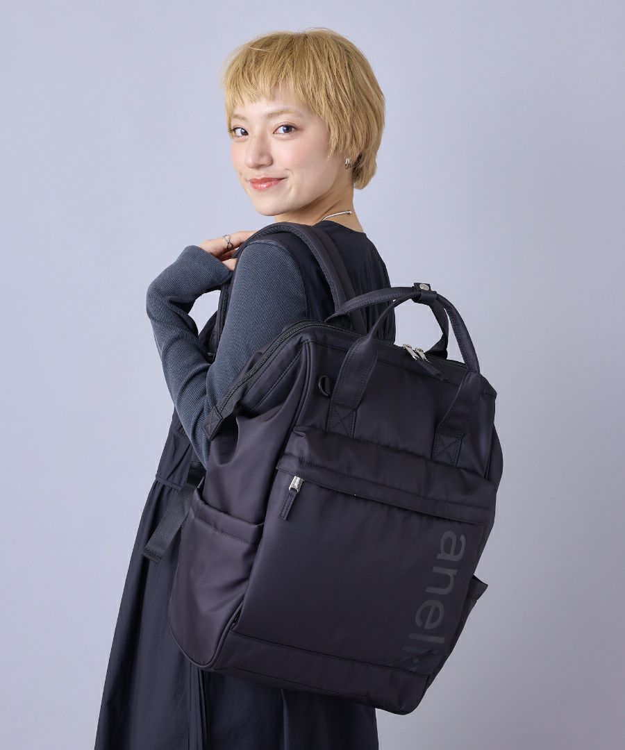 anello リュック バックパック 両面撥水 ﾗﾊﾞｰﾌﾟﾘﾝﾄ ﾊﾟﾃﾞｨﾝｸﾞ Dｶﾝ PC収納 ｷｬﾘｰｵﾝ ｾｷｭﾘﾃｨﾎﾟｹｯﾄ A4 ALF AIY0137