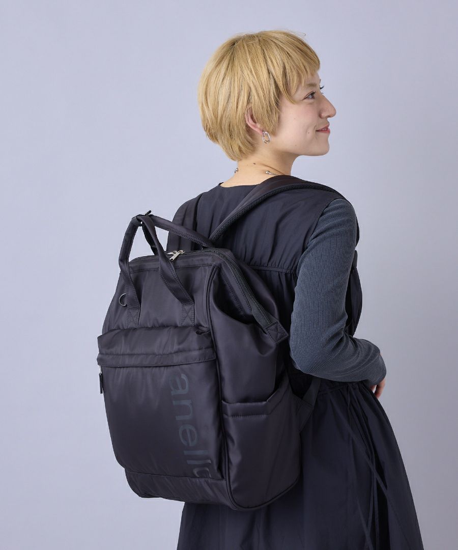 anello リュック バックパック 両面撥水 ﾗﾊﾞｰﾌﾟﾘﾝﾄ ﾊﾟﾃﾞｨﾝｸﾞ Dｶﾝ PC収納 ｷｬﾘｰｵﾝ ｾｷｭﾘﾃｨﾎﾟｹｯﾄ A4 ALF AIY0137