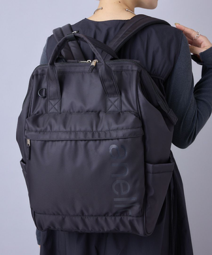 anello リュック バックパック 両面撥水 ﾗﾊﾞｰﾌﾟﾘﾝﾄ ﾊﾟﾃﾞｨﾝｸﾞ Dｶﾝ PC収納 ｷｬﾘｰｵﾝ ｾｷｭﾘﾃｨﾎﾟｹｯﾄ A4 ALF AIY0137