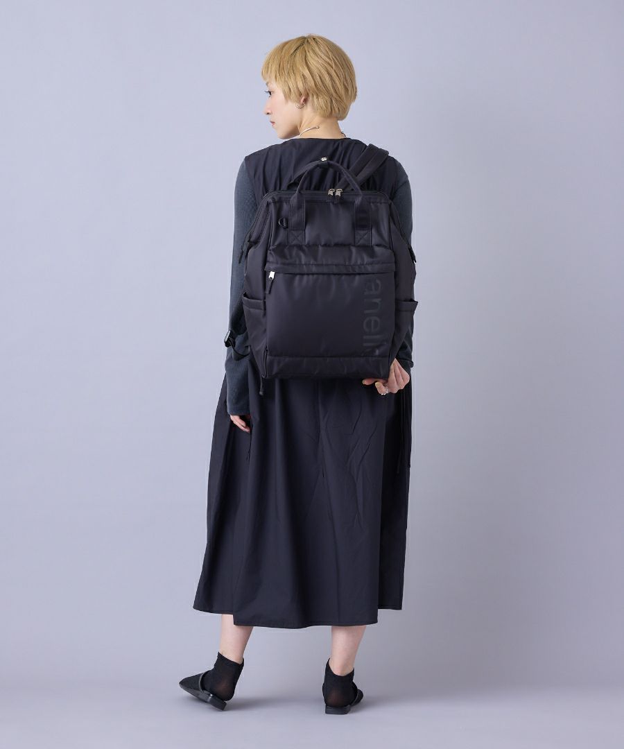 anello リュック バックパック 両面撥水 ﾗﾊﾞｰﾌﾟﾘﾝﾄ ﾊﾟﾃﾞｨﾝｸﾞ Dｶﾝ PC収納 ｷｬﾘｰｵﾝ ｾｷｭﾘﾃｨﾎﾟｹｯﾄ A4 ALF AIY0137