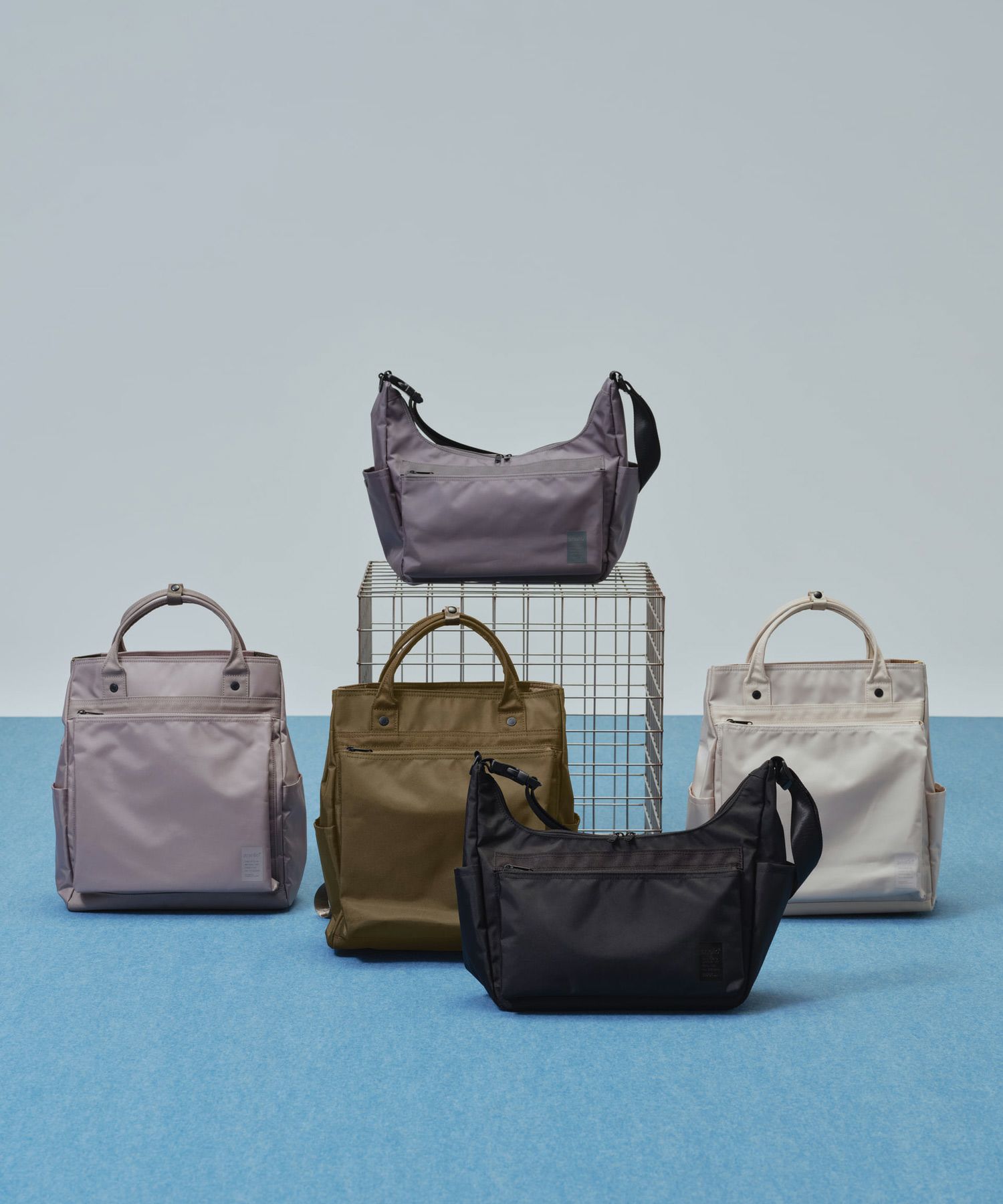 anello リュック バックパック TPU素材底ポケット カラーメッシュポケット 両面撥水 2WAY ｷｬﾘｰｵﾝ A4 SHARE ATH3773