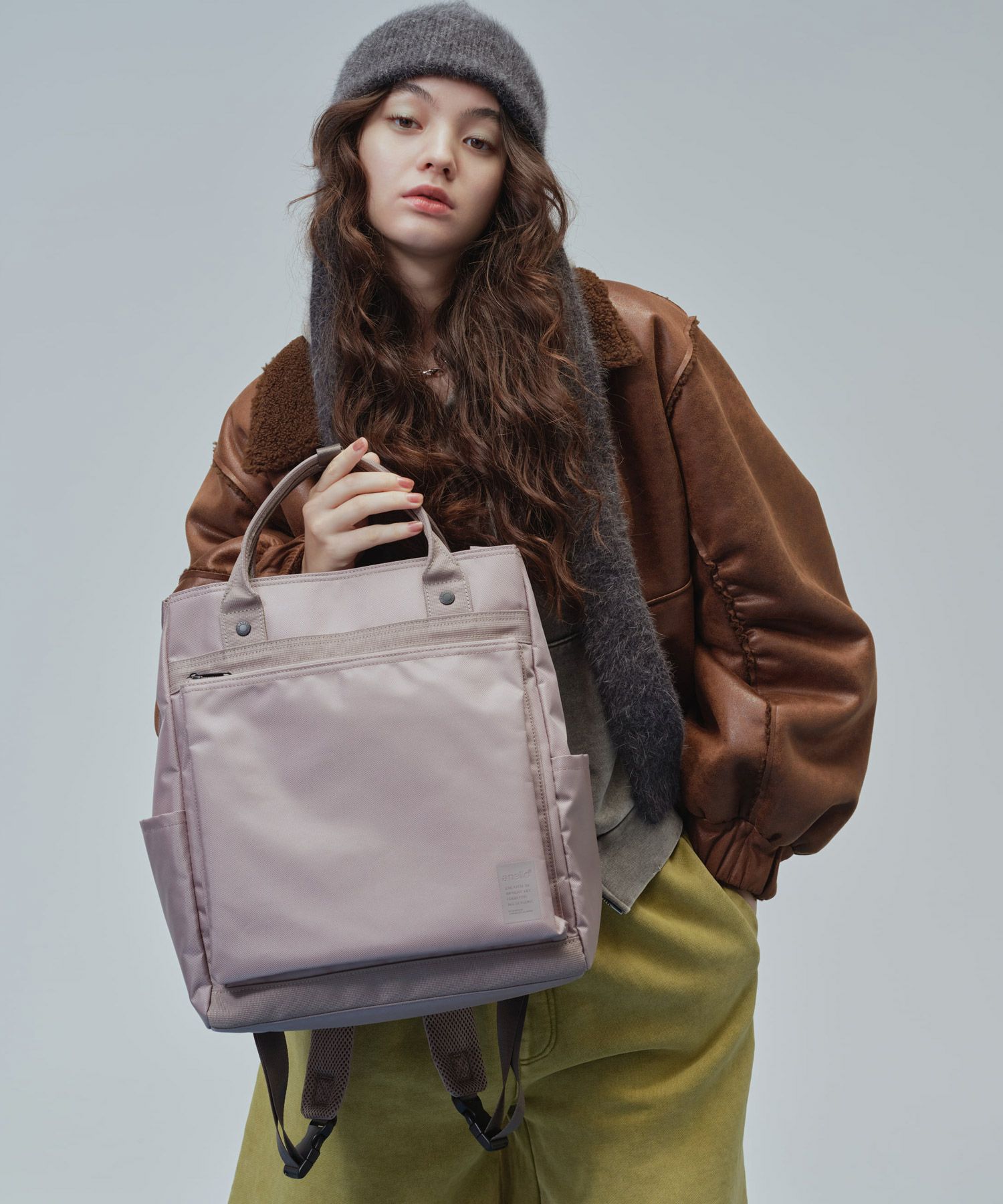 anello リュック バックパック TPU素材底ポケット カラーメッシュポケット 両面撥水 2WAY ｷｬﾘｰｵﾝ A4 SHARE ATH3773