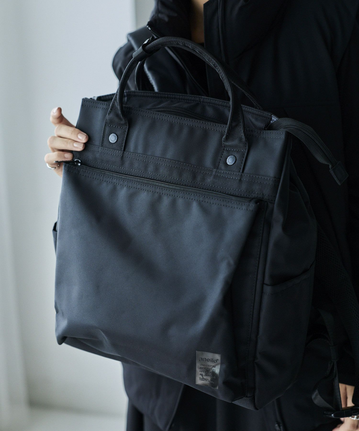 anello リュック バックパック TPU素材底ポケット カラーメッシュポケット 両面撥水 2WAY ｷｬﾘｰｵﾝ A4 SHARE ATH3773