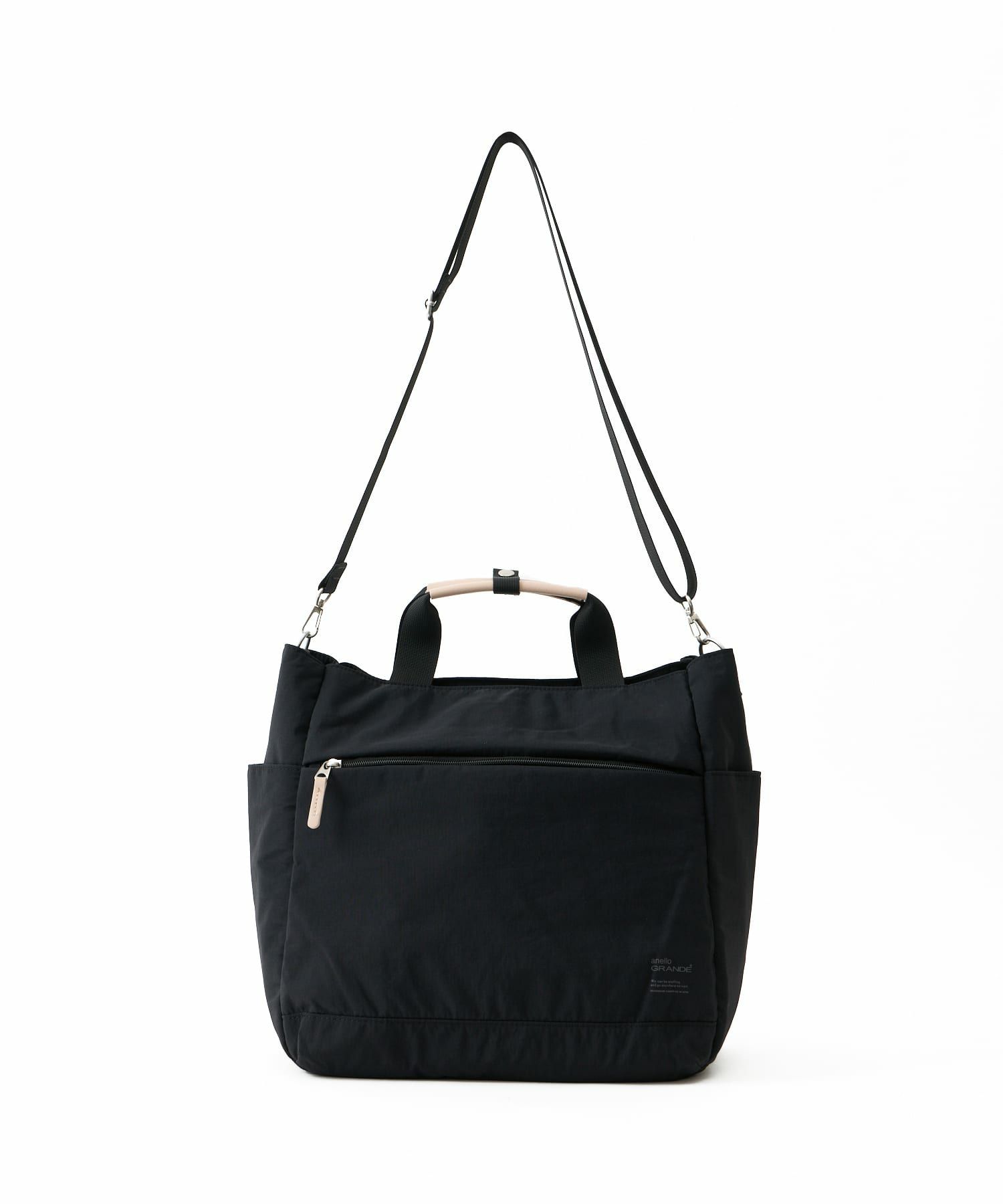 anello GRANDE トートバッグ 両面撥水 軽量 10ポケット 2WAY A4 A4 SABLE GTM0973