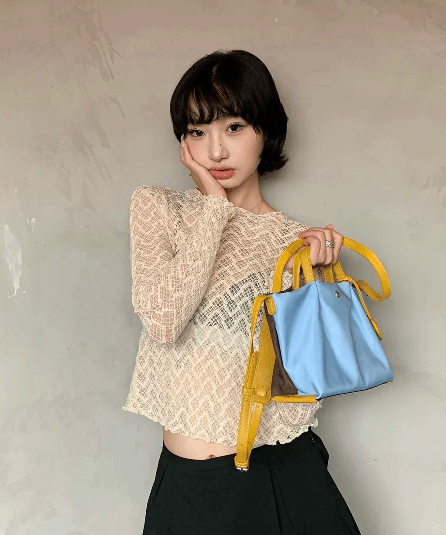 Legato Largo ショルダーバッグ 肩楽 撥水 自立 ｼｮﾙﾀﾞｰﾊﾟｯﾄﾞ付き Wﾌｪｲｽ ｸﾛｼｪｯﾄ付き 底鋲付き mini 肩楽 LH-X0591