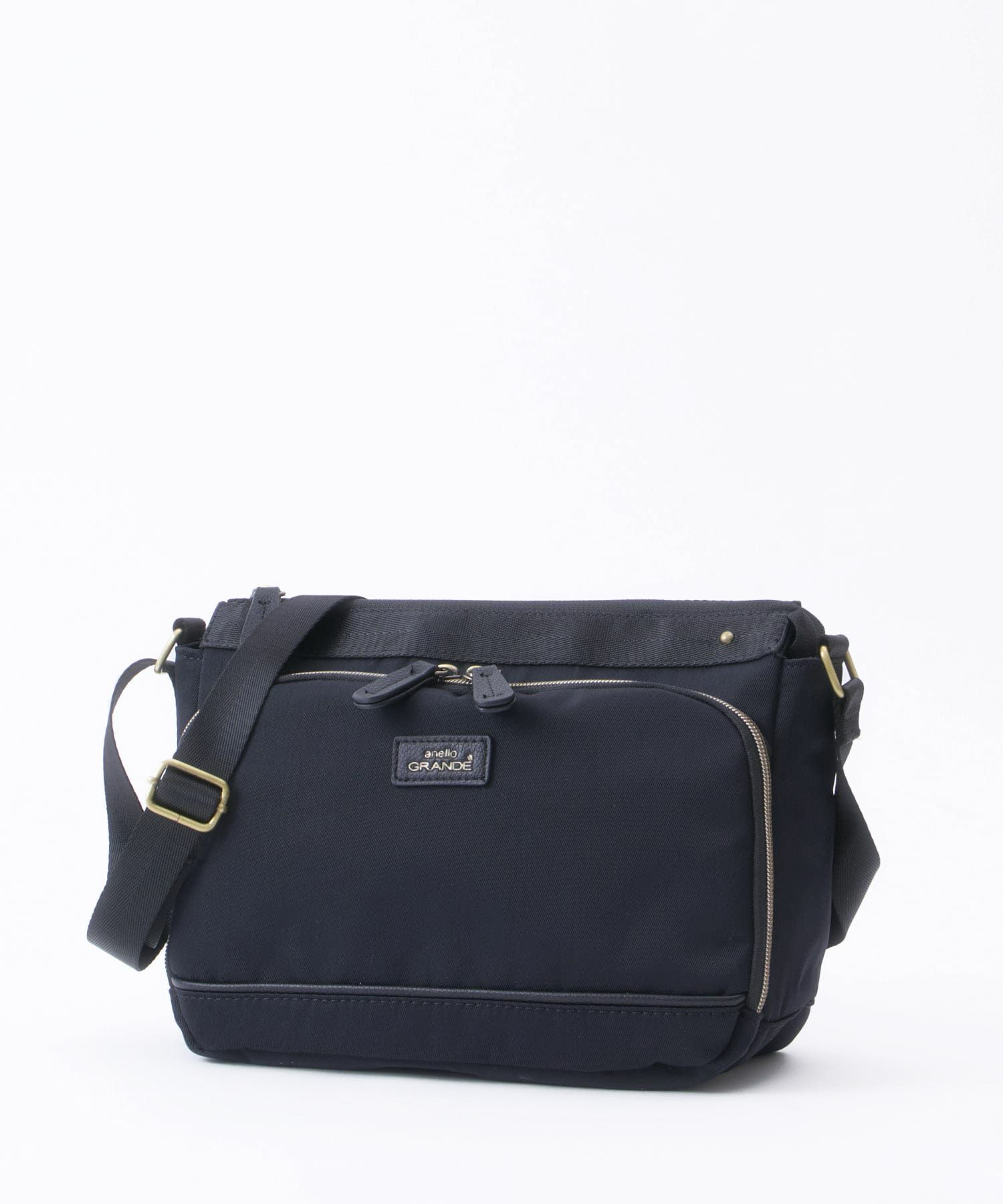 anello GRANDE ショルダーバッグ A5収納 多機能 撥水 GTM1041 ブラック