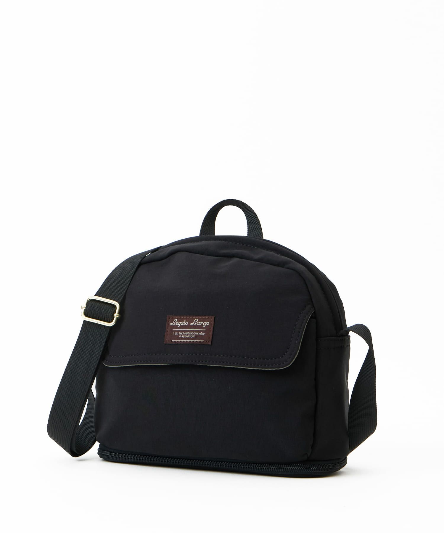 Legato Largo ショルダーバッグ 拡張 軽量 自立 撥水 ﾙｰﾌﾟ付 A5収納 600mlﾎﾞﾄﾙ収納 長財布収納 0 ひろがるかばん LH-W0111