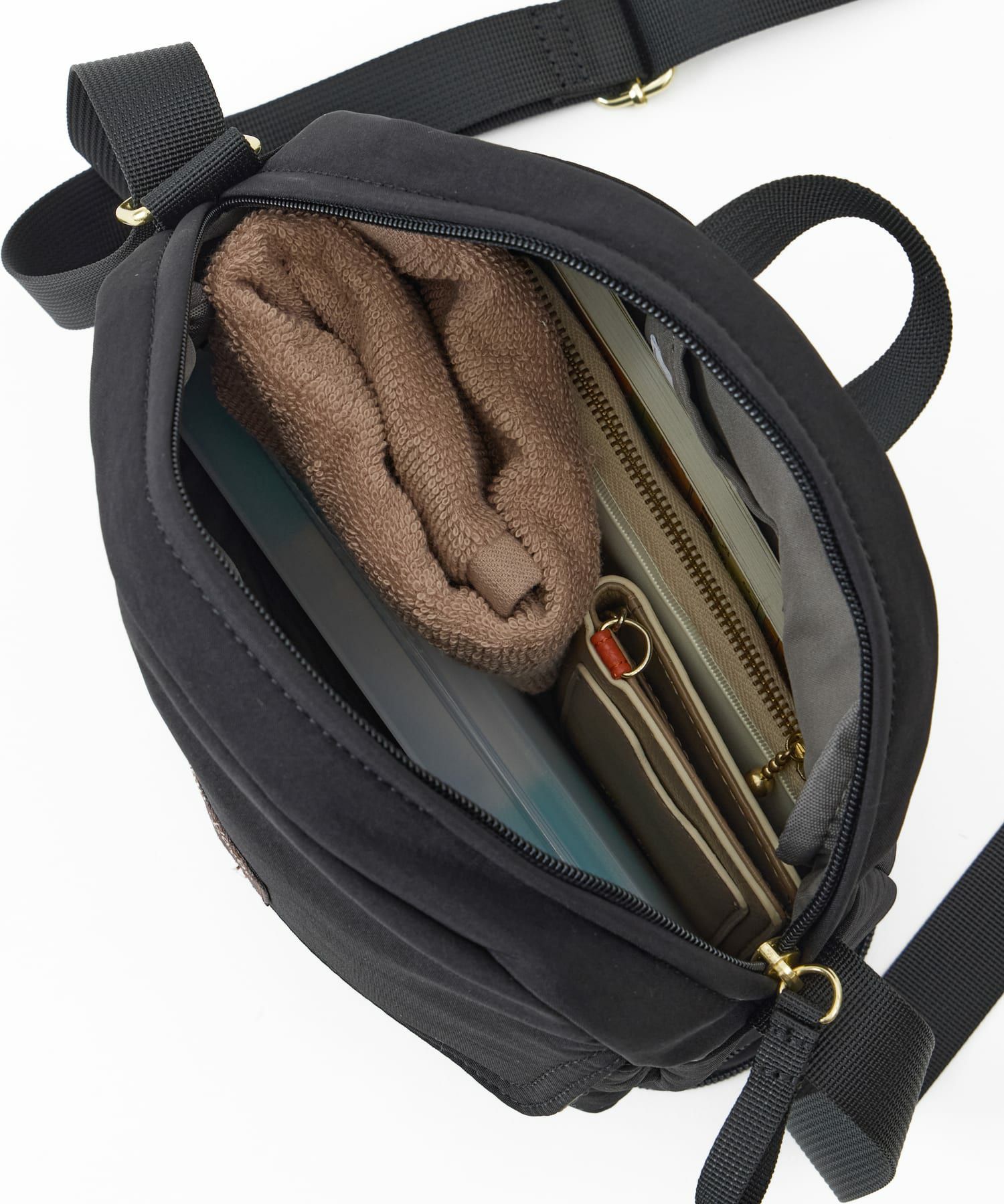 Legato Largo ショルダーバッグ 拡張 軽量 自立 撥水 ﾙｰﾌﾟ付 A5収納 600mlﾎﾞﾄﾙ収納 長財布収納 0 ひろがるかばん LH-W0111