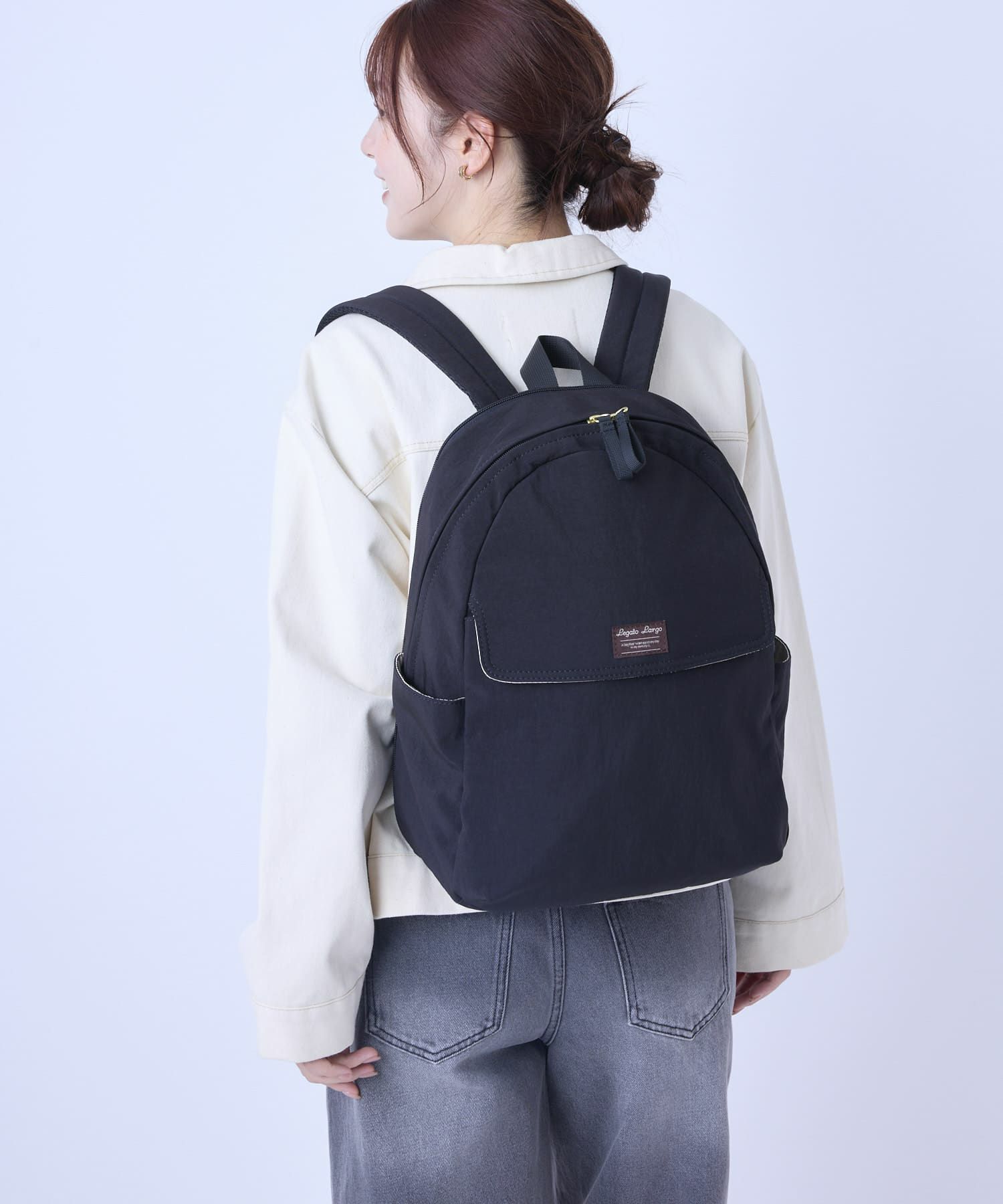 Legato Largo リュック バックパック 拡張 軽量 自立 撥水 ループ付 セキュリティポケット 背面メッシュ A4 ひろがるかばん LH-W0113