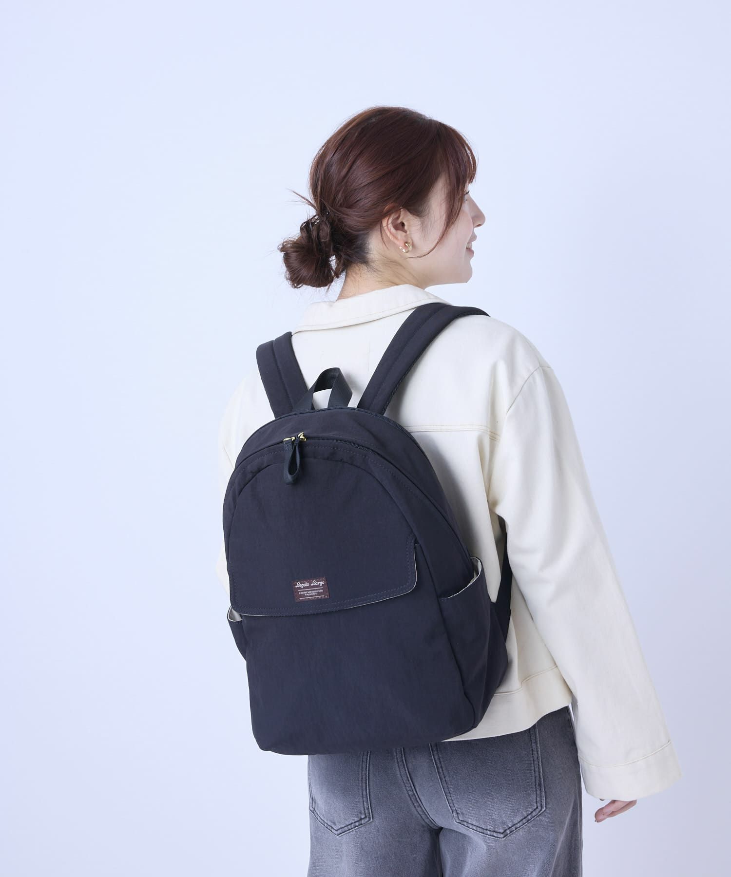 Legato Largo リュック バックパック 拡張 軽量 自立 撥水 ループ付 セキュリティポケット 背面メッシュ A4 ひろがるかばん LH-W0113