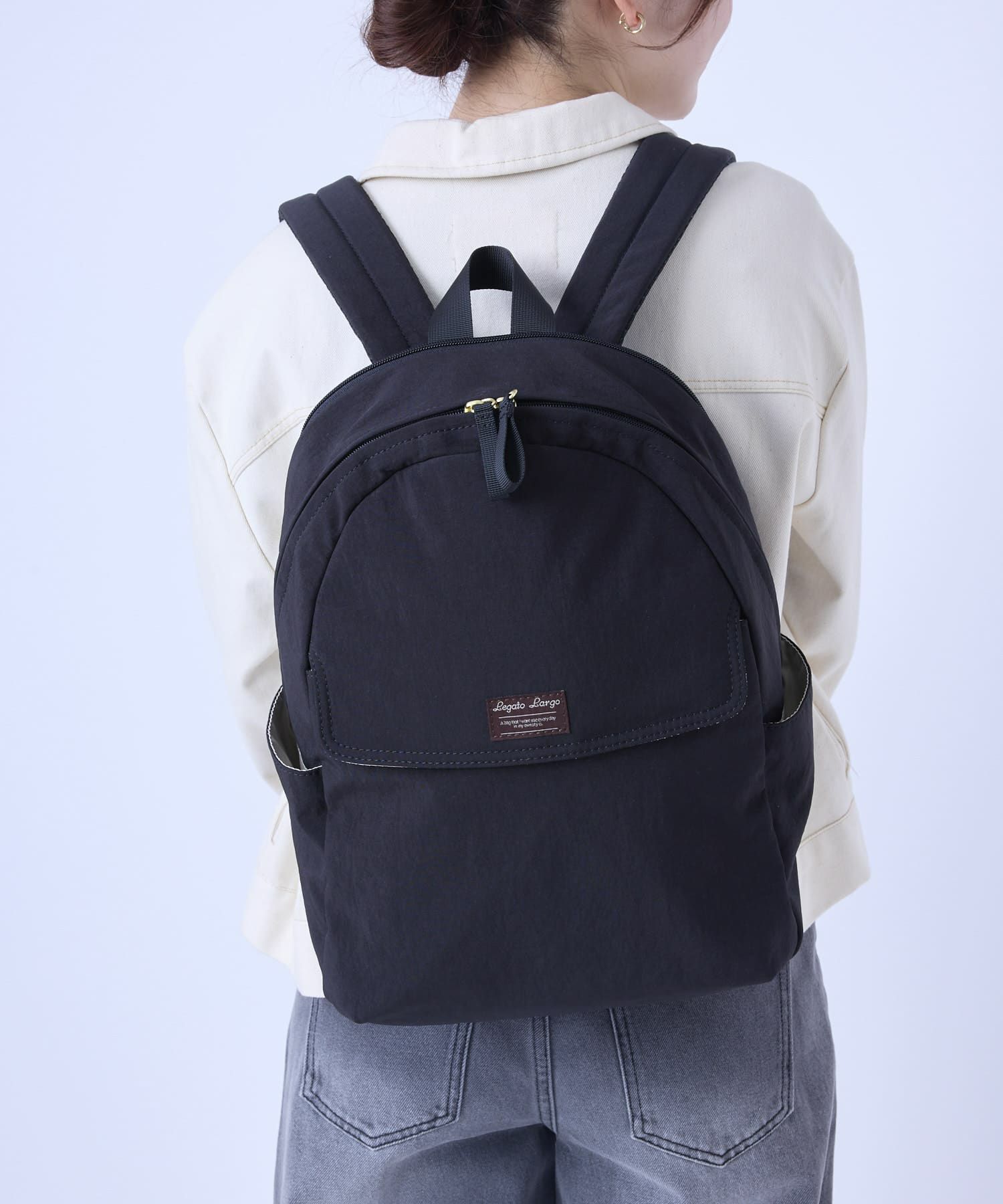 Legato Largo リュック バックパック 拡張 軽量 自立 撥水 ループ付 セキュリティポケット 背面メッシュ A4 ひろがるかばん LH-W0113