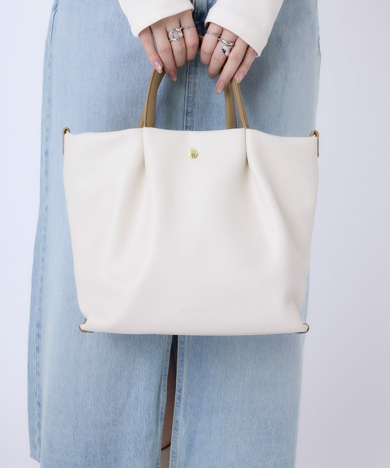 Legato Largo ショルダーバッグ 三層 ショルダーパッド 肩楽 2WAY A5 肩楽 LH-W0162